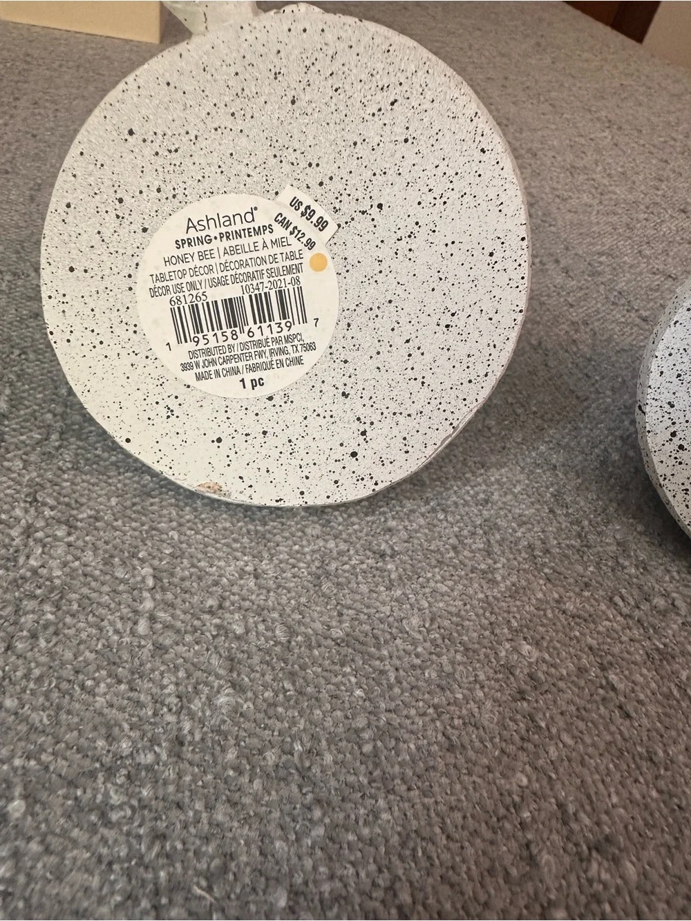 Ashland Speckled White Ceramic Decorative Bee Hive - Picture 4 of 4